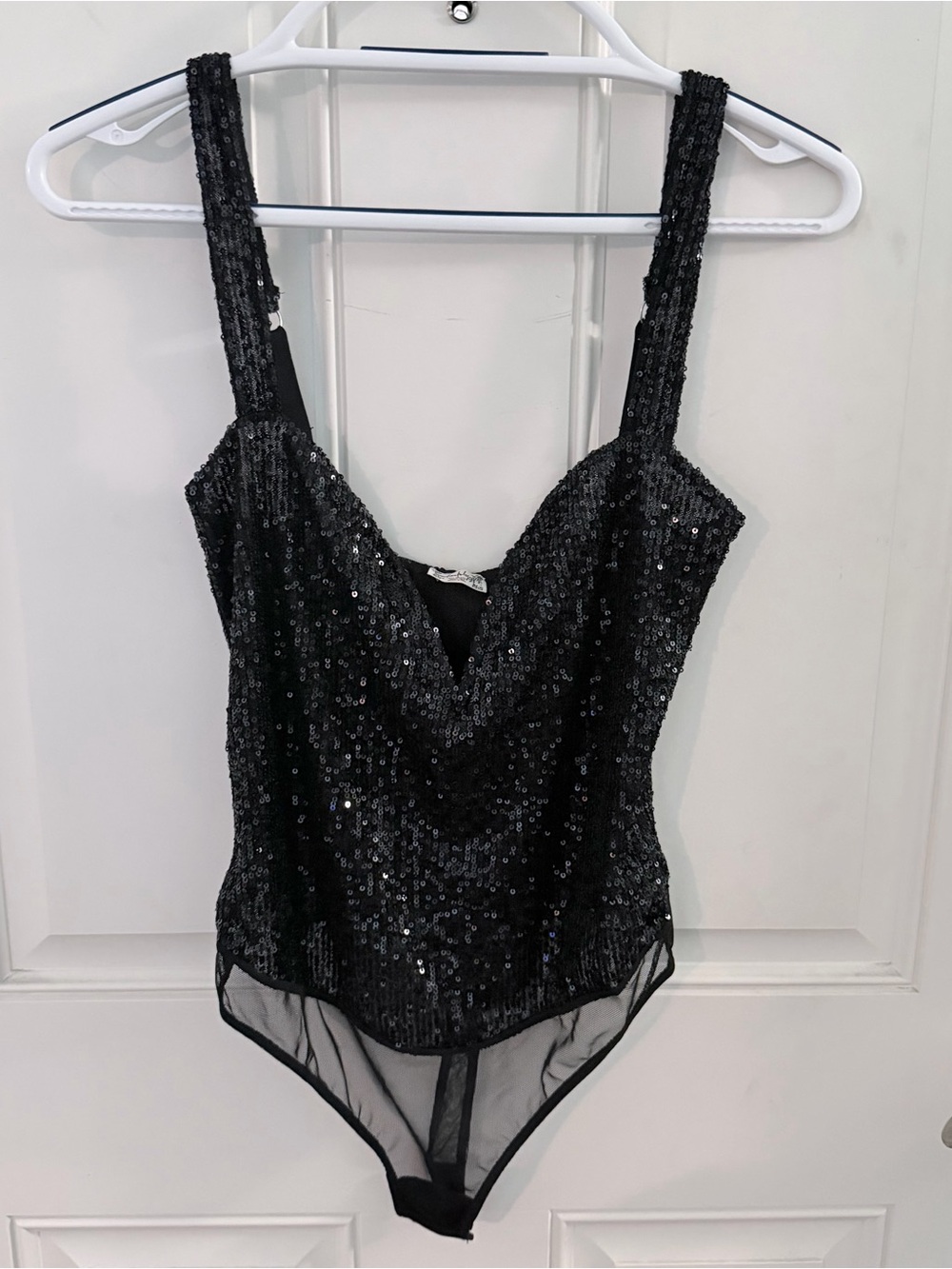Intimately Free People Sparks Fly Bodysuit S | NWT Sequins Party Black